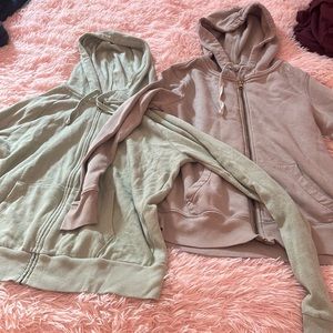 2 zip up hoodies
